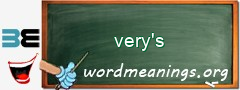 WordMeaning blackboard for very's